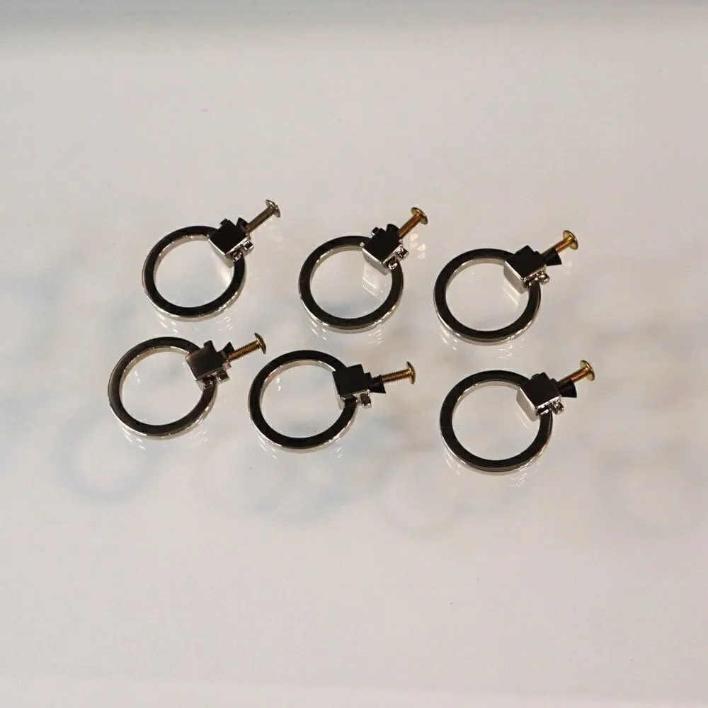 Cabinet Knob Drawer Ring Pull Handle Wardrobe Dresser Round Hardware Set Of 6
